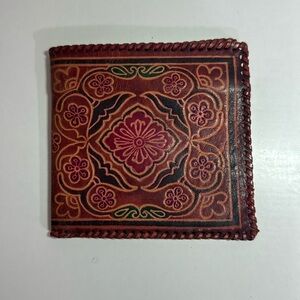 Vintage Floral Leather Wallet